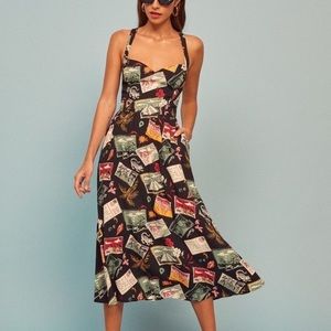 Reformation Brixton dress - Havana postcard print